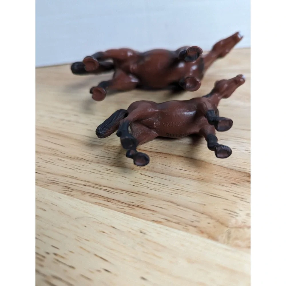 hard pvc plastic Lot 2 Male Horse & baby‎ boy Blaze nose brown German arabian